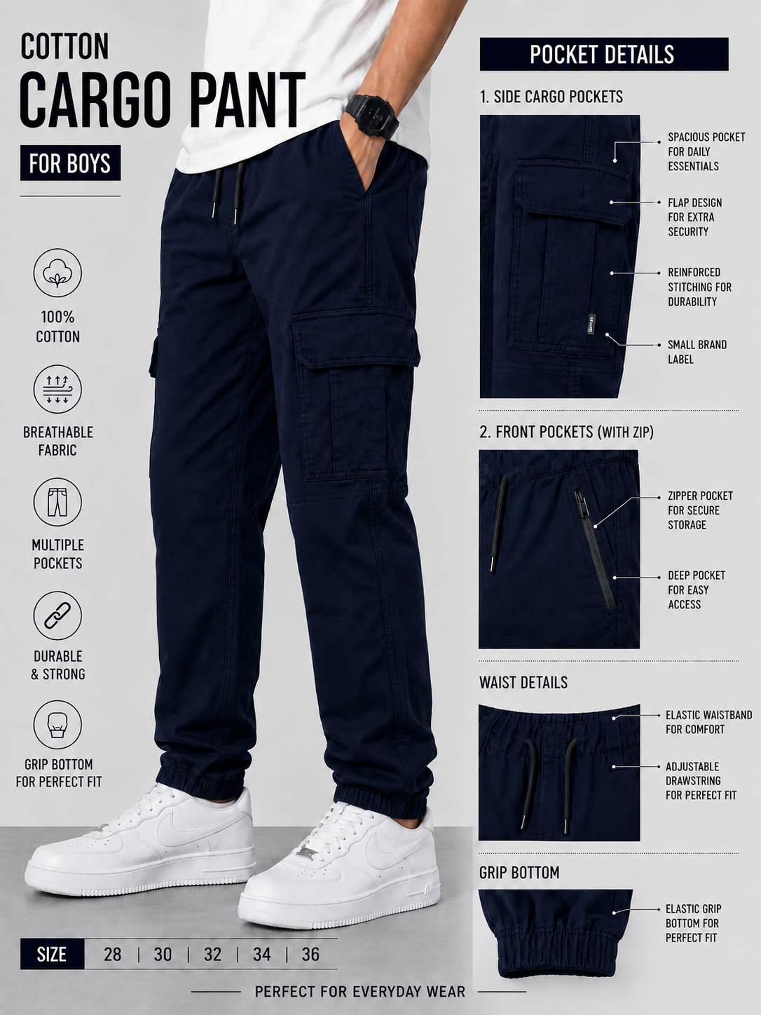 Cotton cargo pant 