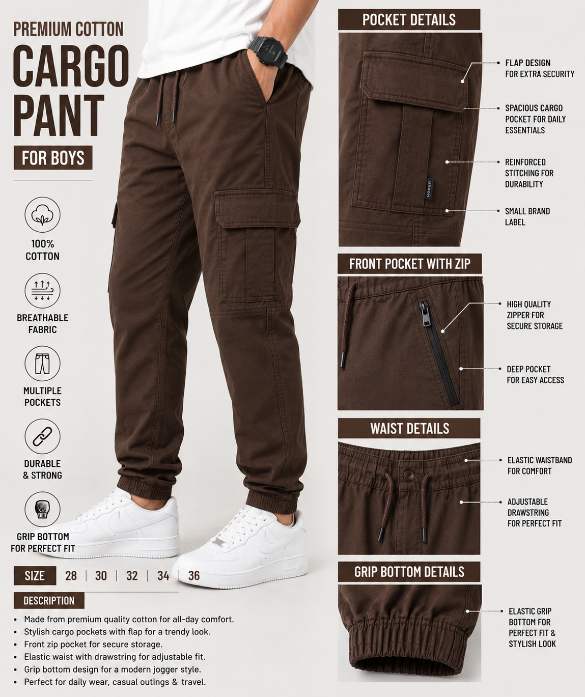 Cotton cargo pant 