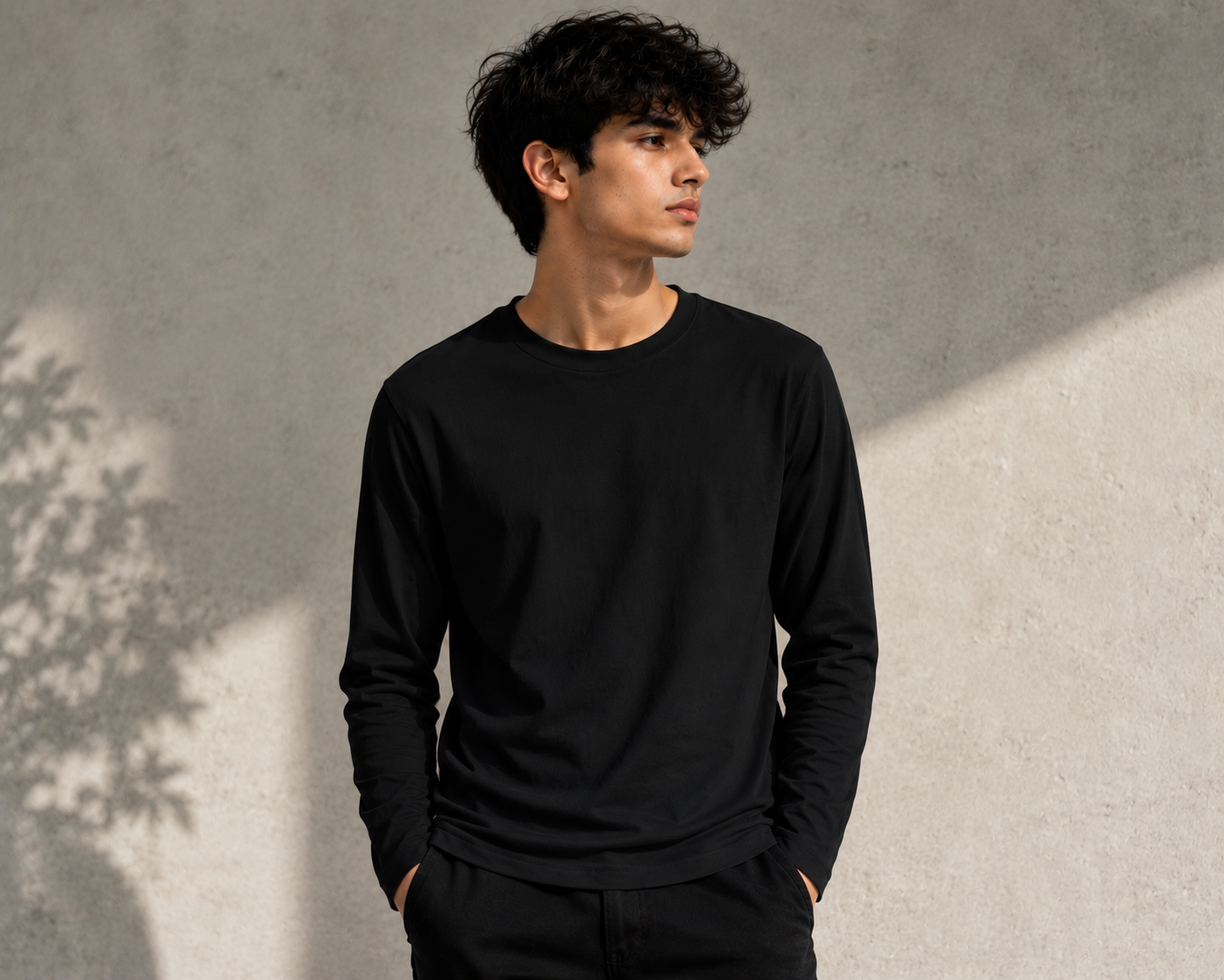 Full sleeve plain T shirt 