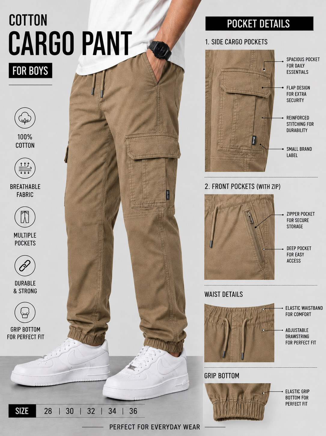 Cotton cargo pant 